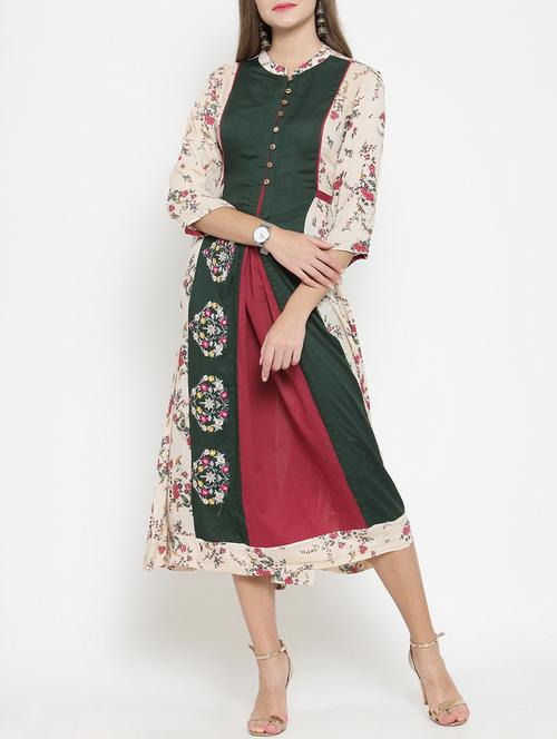 flared printed dress - 15773322 - Standard Image - 1