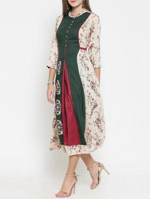 flared printed dress - 15773322 - Standard Image - 2