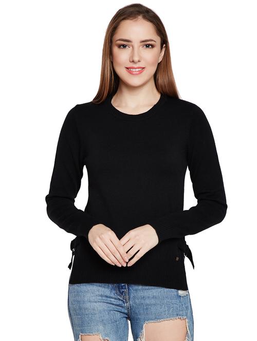 side slit ribbed edge pullover - 15773378 - Standard Image - 1