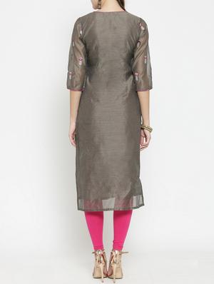 embroidered straight kurta - 15773622 - Standard Image - 3