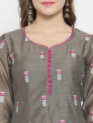 embroidered straight kurta - 15773622 - Standard Image - 5