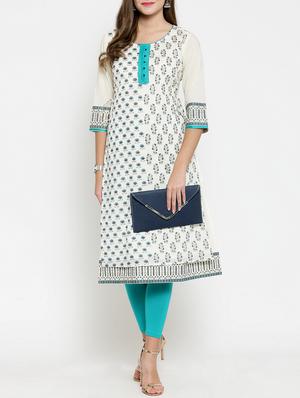 printed straight kurta - 15773625 - Standard Image - 4