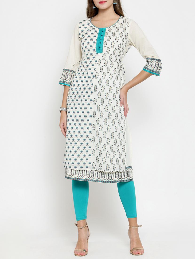 printed straight kurta - 15773625 - Zoom Image - 1