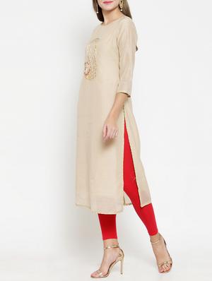 embroidered straight kurta - 15773626 - Standard Image - 2
