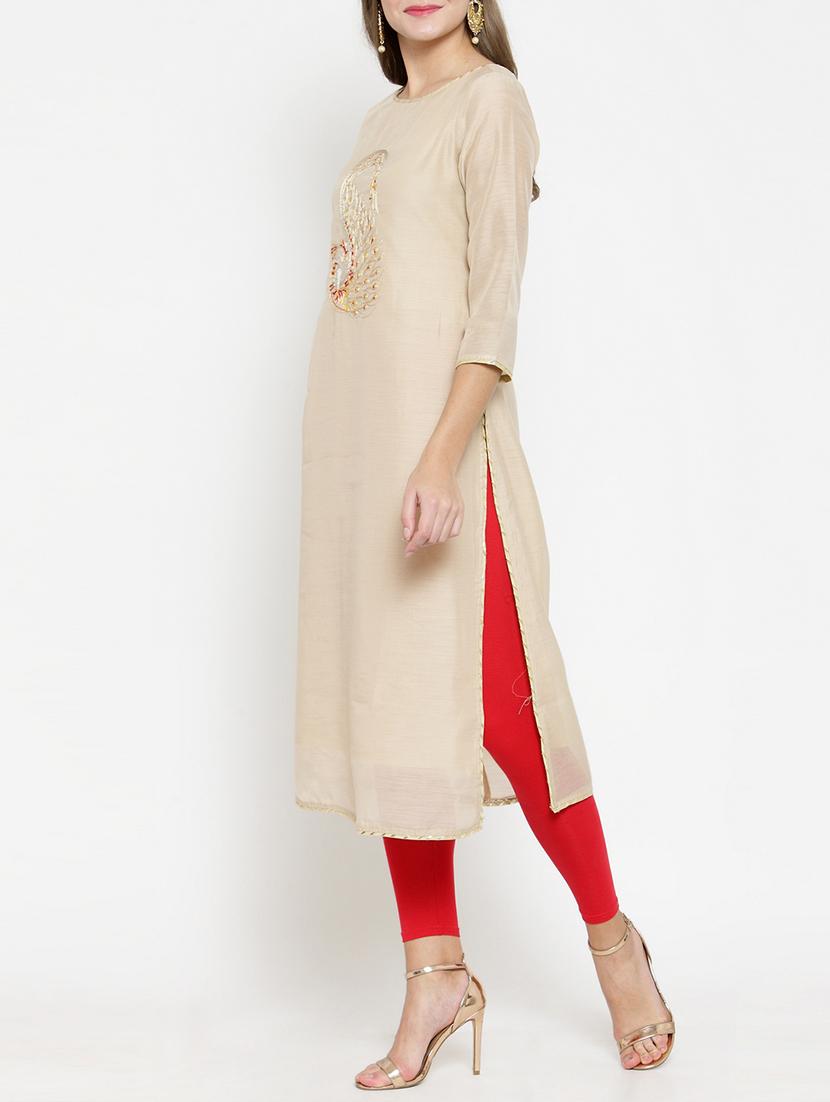 embroidered straight kurta - 15773626 - Zoom Image - 2