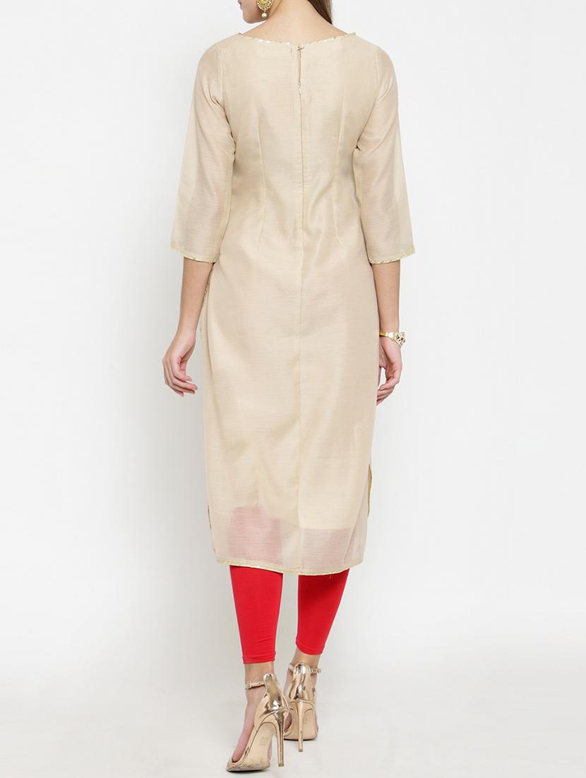 embroidered straight kurta - 15773626 - Zoom Image - 3