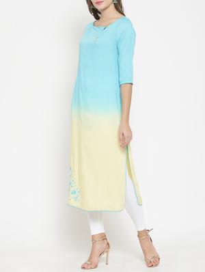 ombre straight kurta - 15773634 - Standard Image - 2