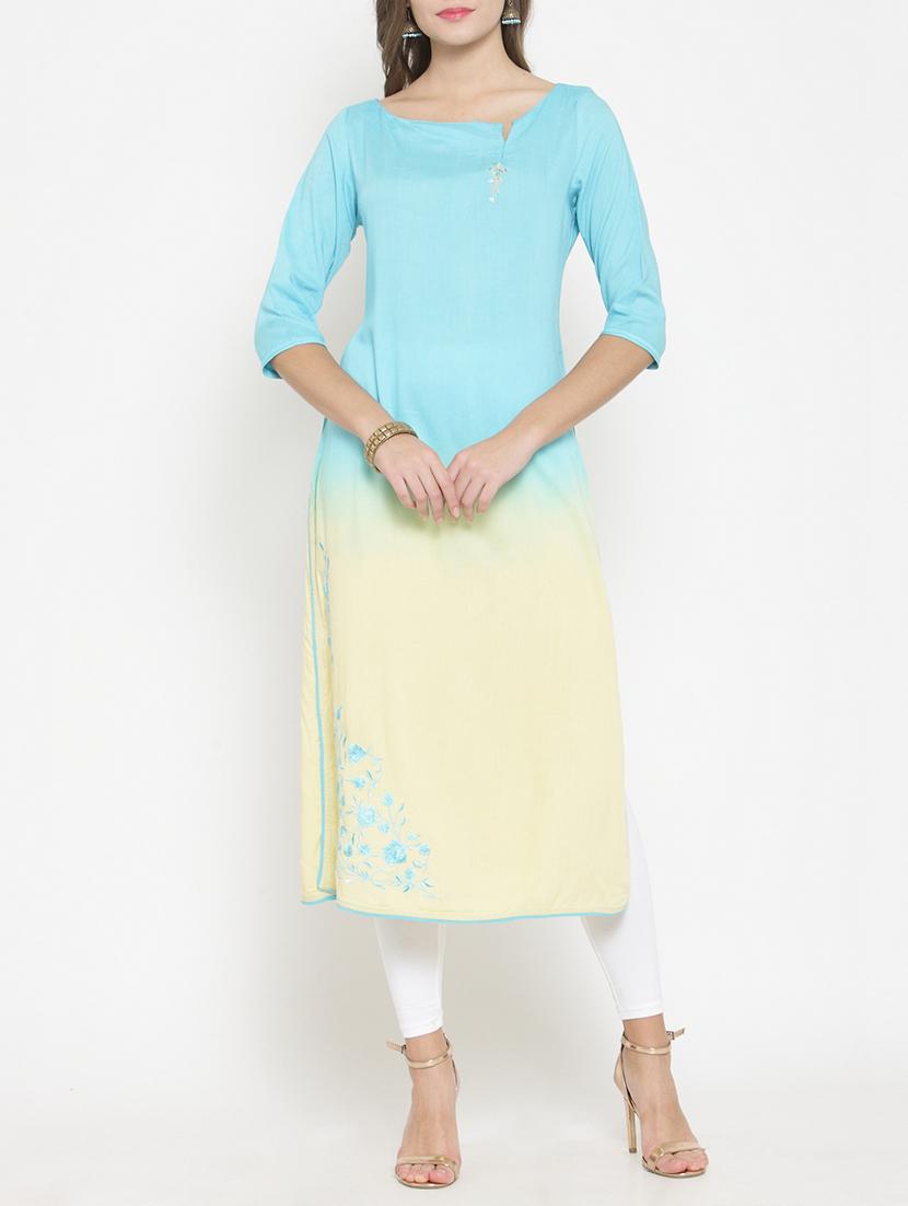 ombre straight kurta - 15773634 - Zoom Image - 1