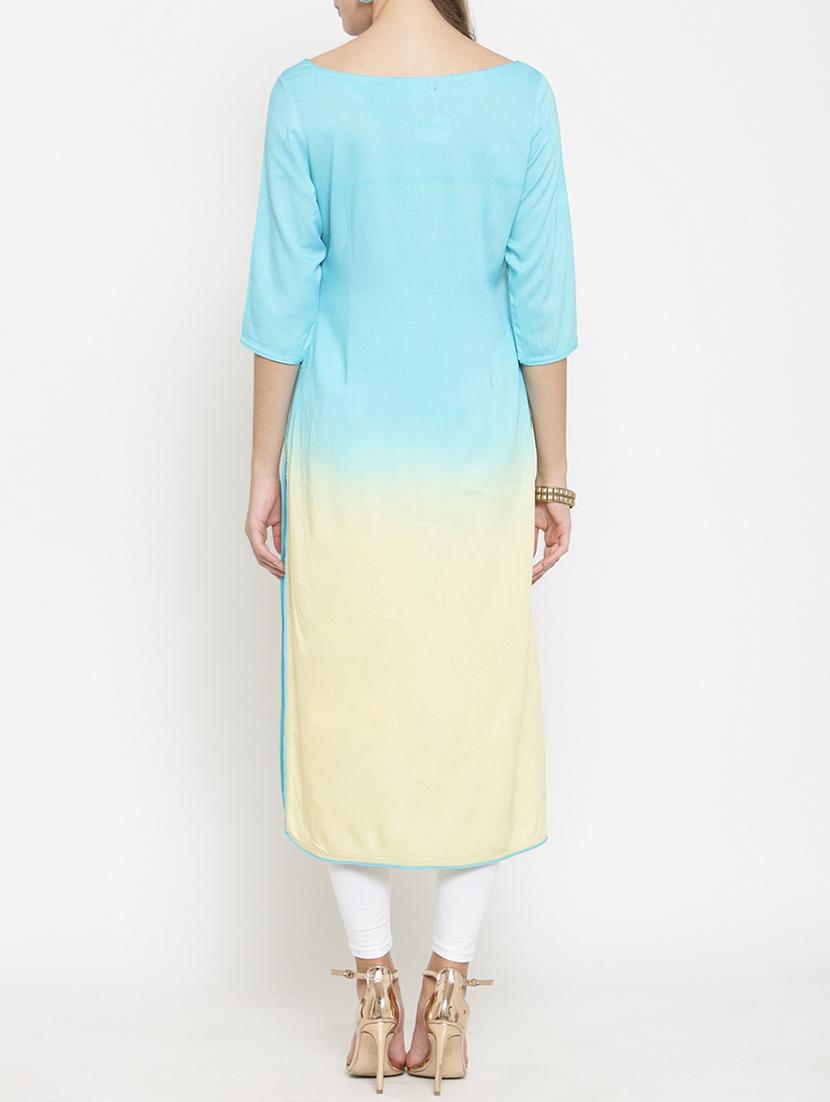 ombre straight kurta - 15773634 - Zoom Image - 3