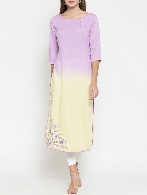 printed a-line kurta - 15773635 - Standard Image - 1
