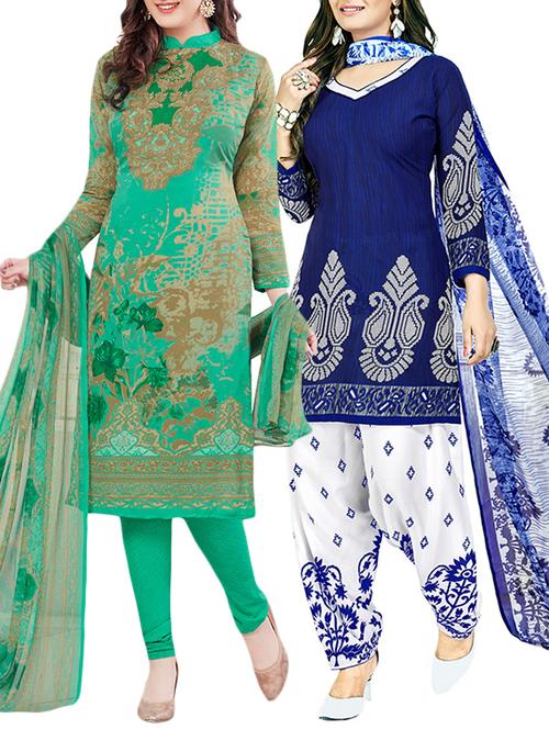 printed unstitched combo suits - 15774218 - Standard Image - 1