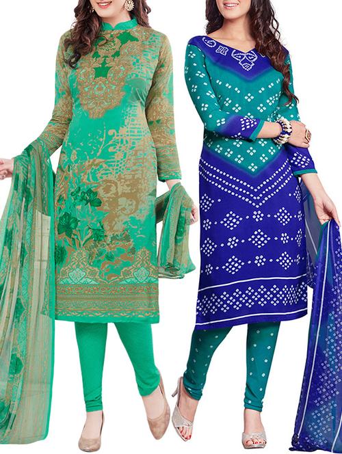 printed unstitched combo suits - 15774220 - Very Small Image - 1