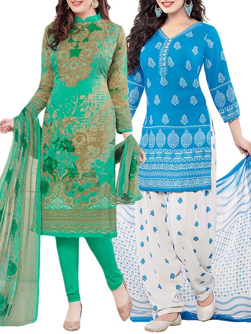printed unstitched combo suits - 15774225 - Standard Image - 1