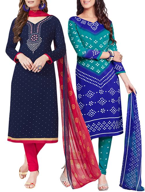 printed unstitched combo suits - 15774509 - Very Small Image - 1