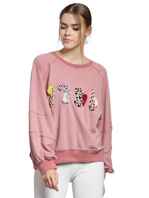 braided patch raglan sleeved sweatshirt - 15774782 - Standard Image - 1