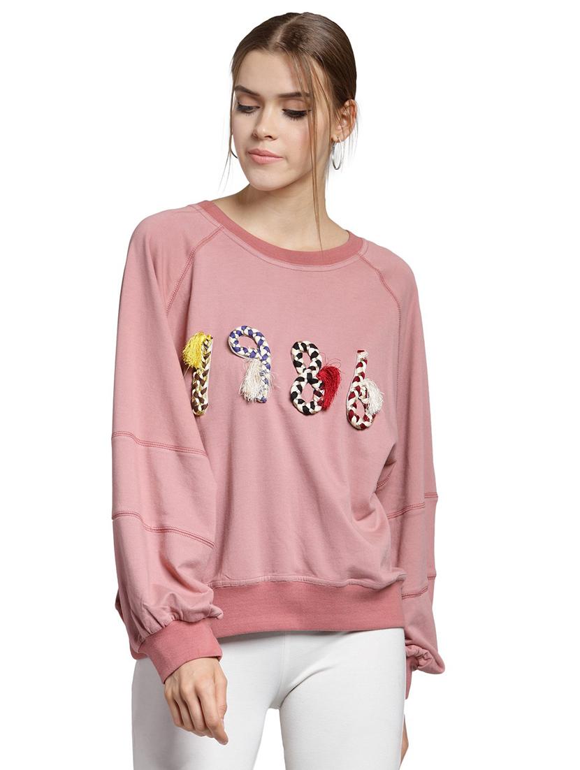 braided patch raglan sleeved sweatshirt - 15774782 - Zoom Image - 1