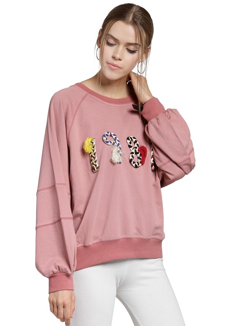 braided patch raglan sleeved sweatshirt - 15774782 - Zoom Image - 2