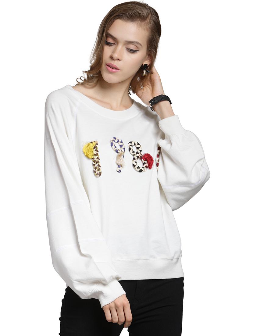 braided patch raglan sleeved sweatshirt - 15774786 - Zoom Image - 1