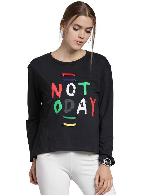 eyelet lace up slogan sweatshirt - 15774788 - Standard Image - 1