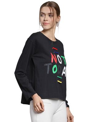 eyelet lace up slogan sweatshirt - 15774788 - Standard Image - 2