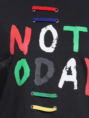 eyelet lace up slogan sweatshirt - 15774788 - Standard Image - 5