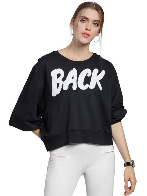 contrast letter patch sweatshirt - 15774793 - Standard Image - 1