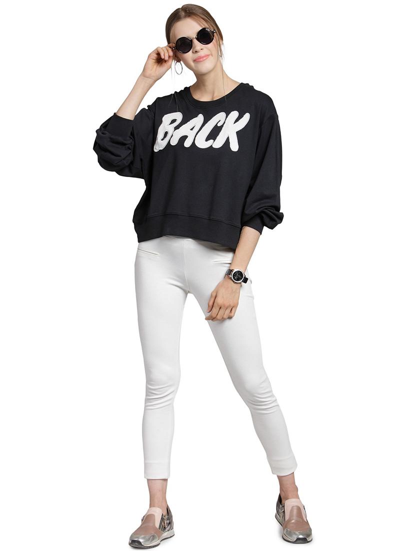 contrast letter patch sweatshirt - 15774793 - Zoom Image - 4