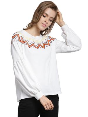 embroidered lantern sleeved sweatshirt - 15774807 - Standard Image - 2