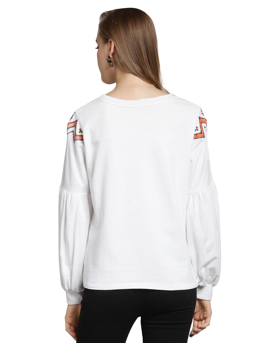 embroidered lantern sleeved sweatshirt - 15774807 - Zoom Image - 3