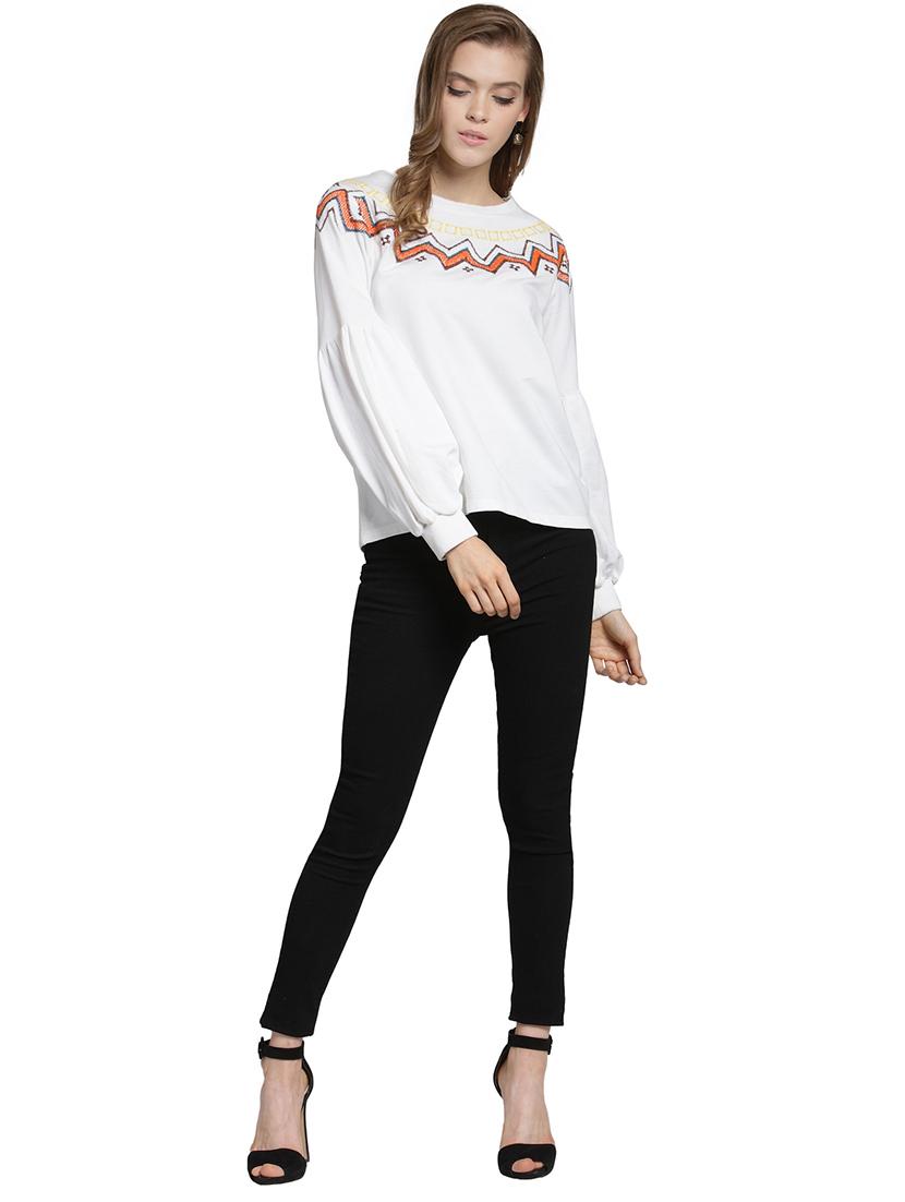 embroidered lantern sleeved sweatshirt - 15774807 - Zoom Image - 4