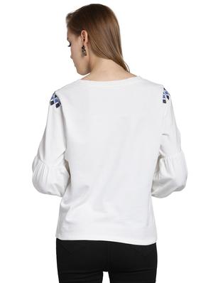 embroidered lantern sleeved sweatshirt - 15774808 - Standard Image - 3