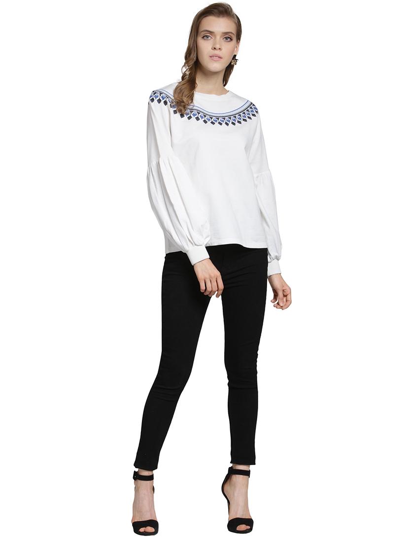 embroidered lantern sleeved sweatshirt - 15774808 - Zoom Image - 4