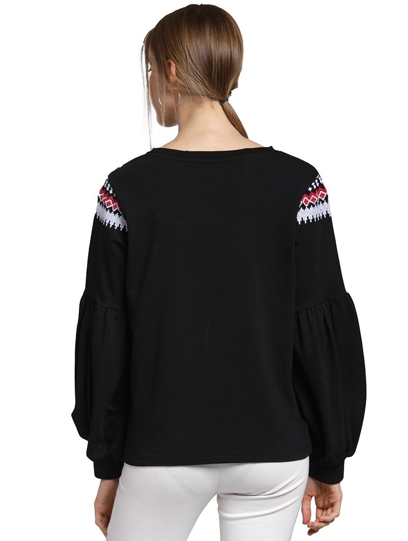 embroidered lantern sleeved sweatshirt - 15774809 - Zoom Image - 3