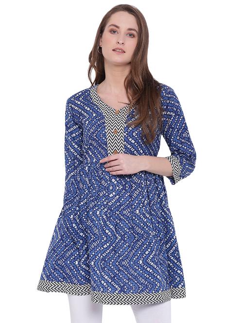 chevron flared kurti - 15774879 - Standard Image - 1