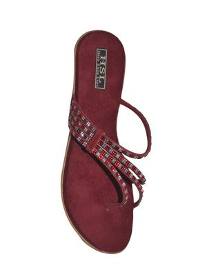 maroon toe separator sandals - 15775022 - Standard Image - 4