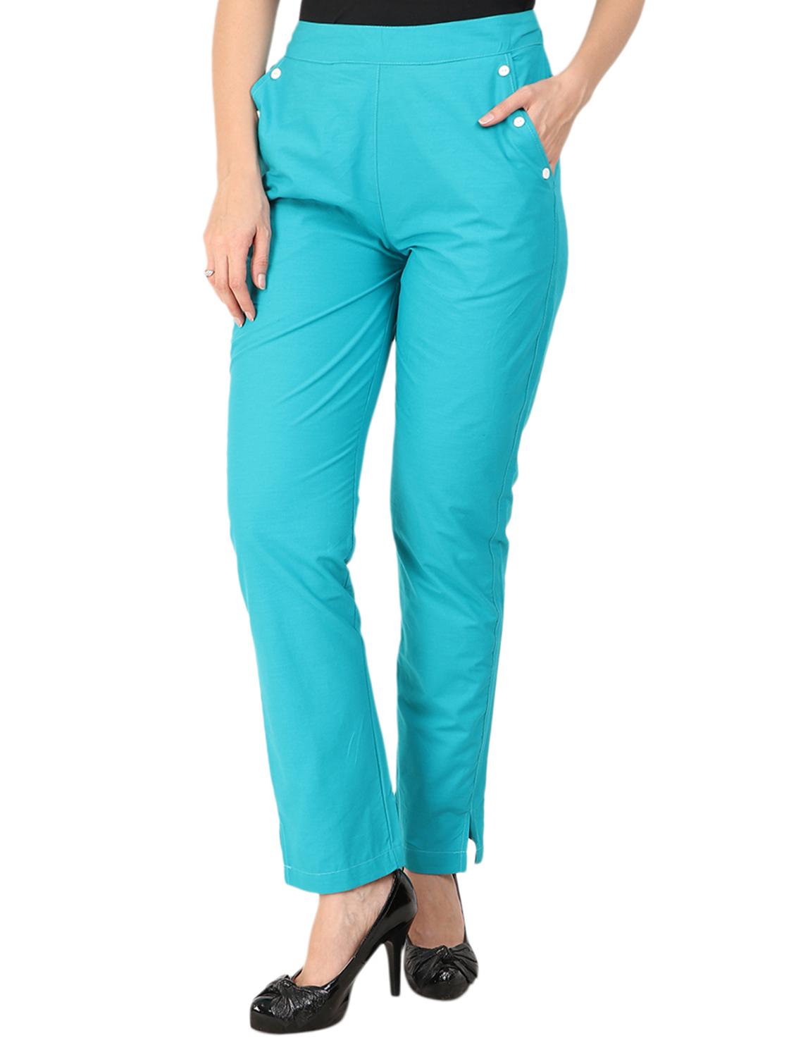 faux button detail flat front trouser - 15775290 - Zoom Image - 1