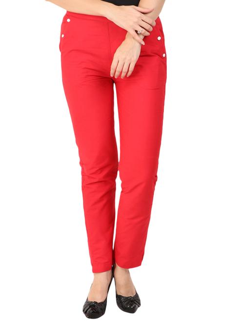 contrast button detail flat front trouser - 15775294 - Very Small Image - 1