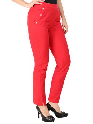 contrast button detail flat front trouser - 15775294 - Standard Image - 2