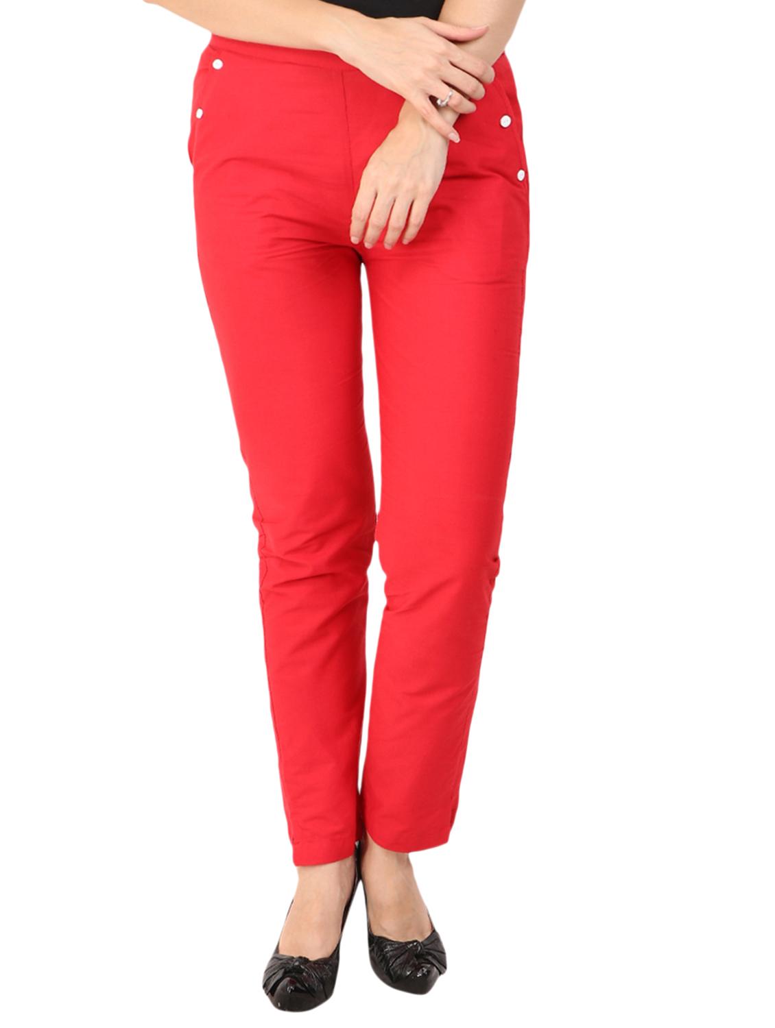 contrast button detail flat front trouser - 15775294 - Zoom Image - 1