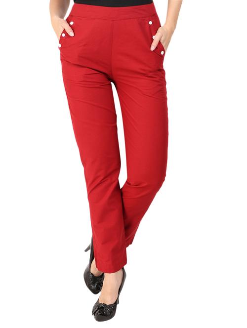 contrast button detail flat front trouser - 15775295 - Very Small Image - 1