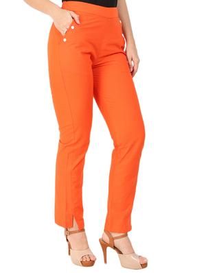 button detail flat front trouser - 15775311 - Standard Image - 2