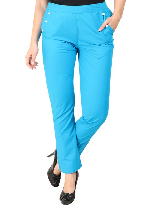 button detail flat front trouser - 15775332 - Standard Image - 1