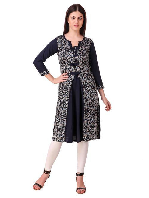 printed a-line kurta - 15775351 - Standard Image - 1