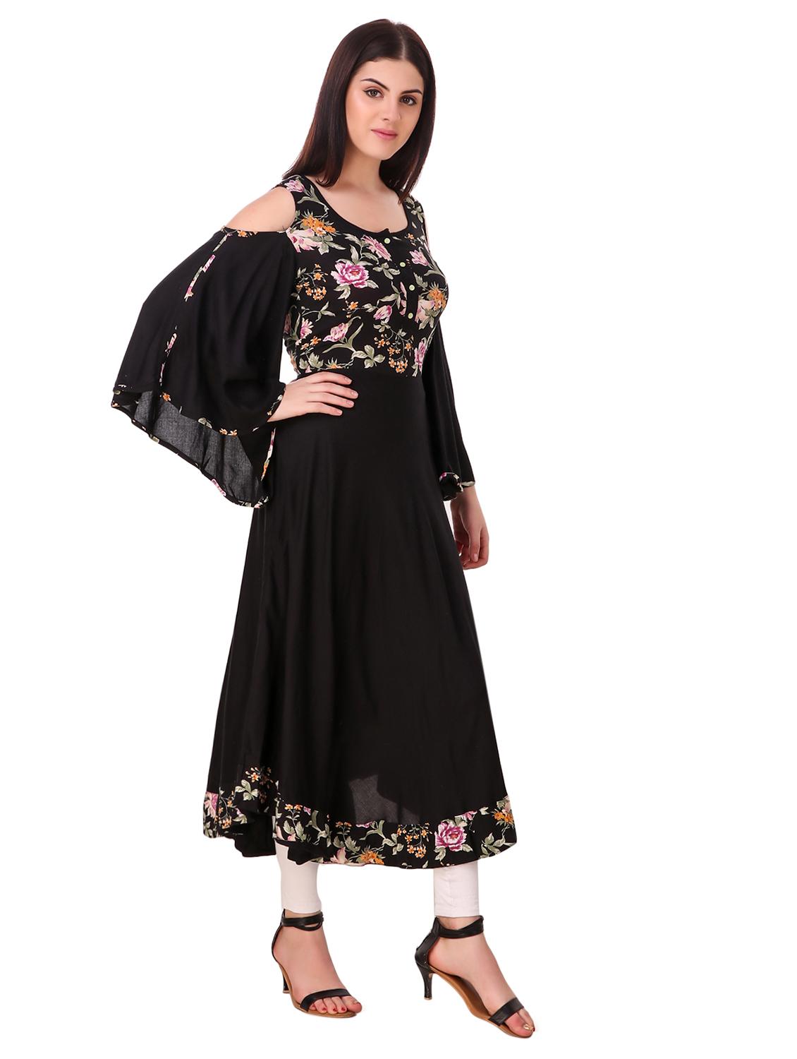 cold shoulder a-line kurta - 15775352 - Zoom Image - 2