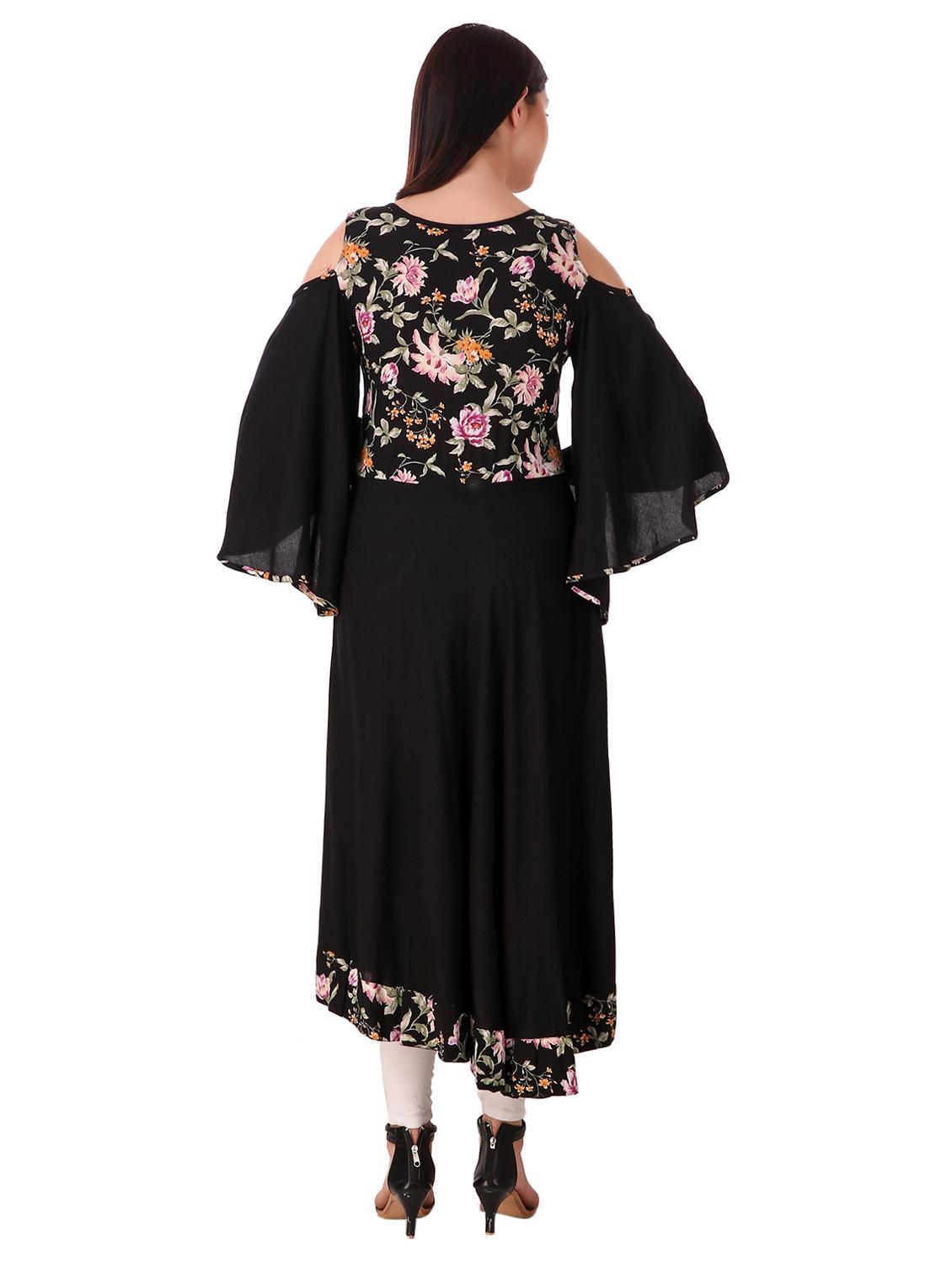cold shoulder a-line kurta - 15775352 - Zoom Image - 3