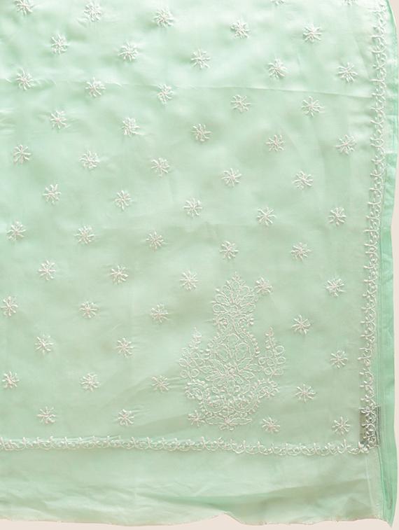 sea green chikankari saree - 15775359 - Zoom Image - 5
