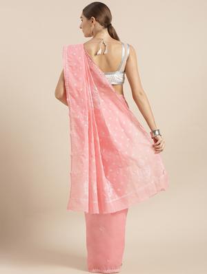 sea pink chikankari saree - 15775361 - Standard Image - 2