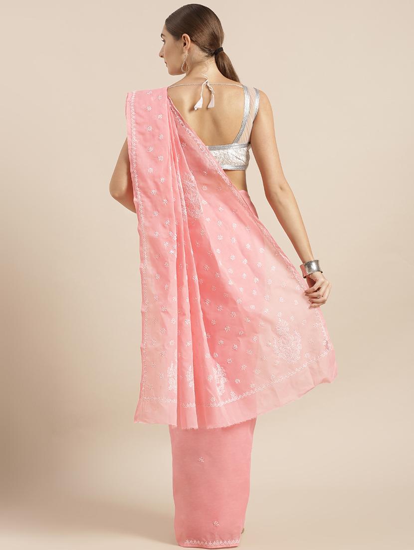 sea pink chikankari saree - 15775361 - Zoom Image - 2
