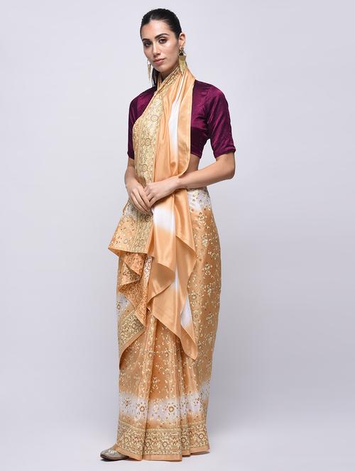floral embroidered saree with blouse - 15775365 - Very Small Image - 1