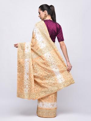 floral embroidered saree with blouse - 15775365 - Standard Image - 2